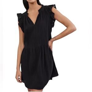 Velvet by Graham & Spencer Grace Ruffle Sleeve Eyelet Gauze Mini Dress XS NWT
